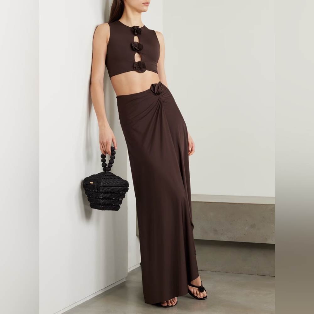 MAYGEL CORONEL
Oikos appliquéd cropped stretch-jersey top and maxi skirt set